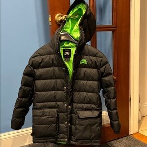 Nike Black Jacket with Bright Green Interior